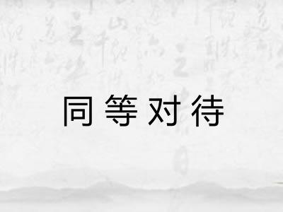 同等对待 同等对待
