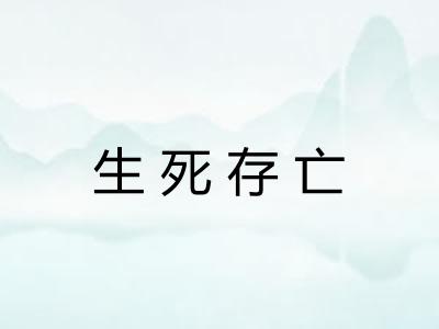 生死存亡 生死存亡