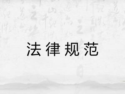 法律规范 法律规范