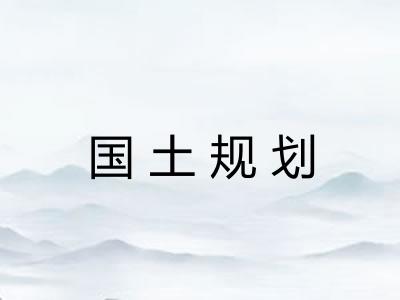 国土规划
