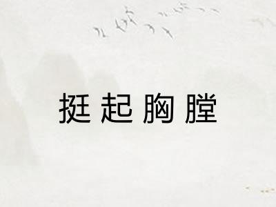 挺起胸膛 挺起胸膛