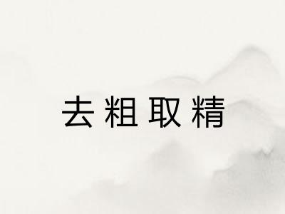 去粗取精 去粗取精