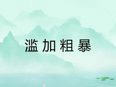 滥加粗暴 滥加粗暴