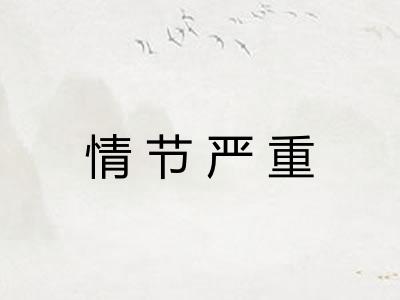 情节严重 情节严重