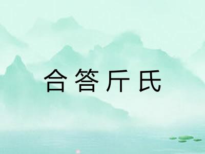 合答斤氏 合答斤氏
