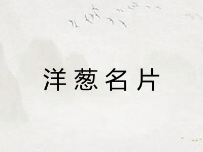 洋葱名片 洋葱名片