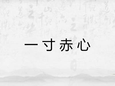 一寸赤心 一寸赤心