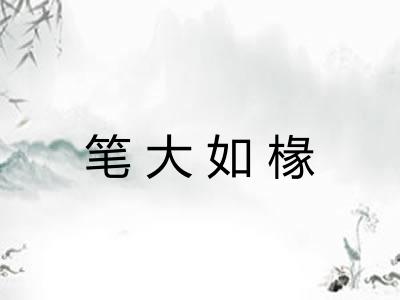 笔大如椽 笔大如椽