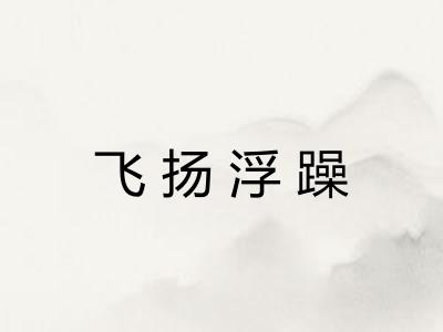 飞扬浮躁 飞扬浮躁