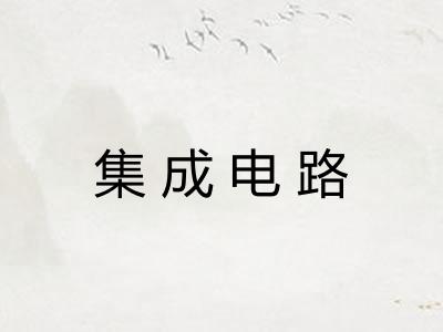 集成电路 集成电路
