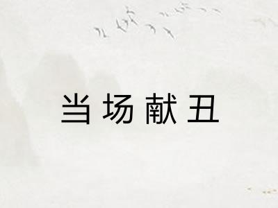 当场献丑 当场献丑