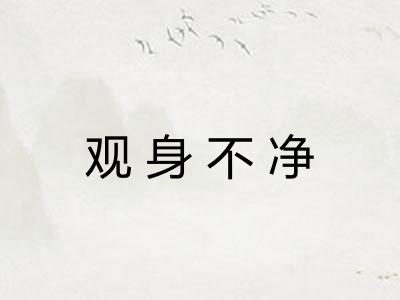 观身不净