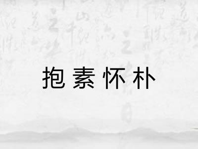 抱素怀朴 抱素怀朴