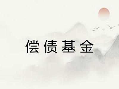 偿债基金 偿债基金