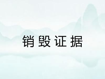 销毁证据 销毁证据