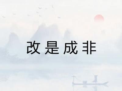 改是成非 改是成非