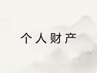 个人财产 个人财产