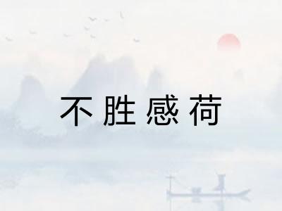 不胜感荷 不胜感荷