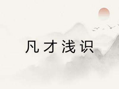 凡才浅识 凡才浅识