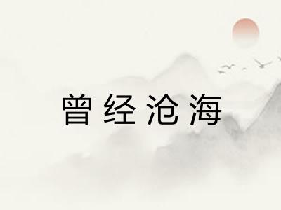 曾经沧海 曾经沧海