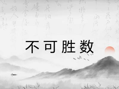 不可胜数 不可胜数