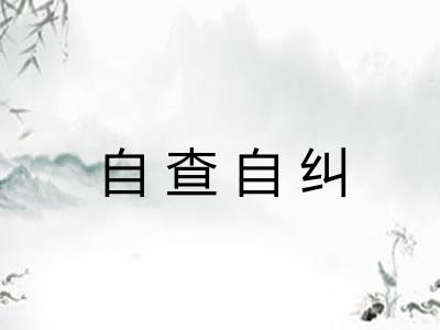 自查自纠 自查自纠