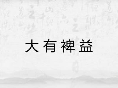 大有裨益 大有裨益