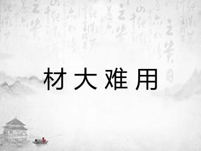 材大难用