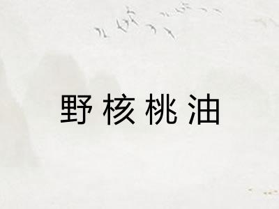 野核桃油 野核桃油