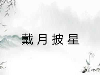 戴月披星 戴月披星