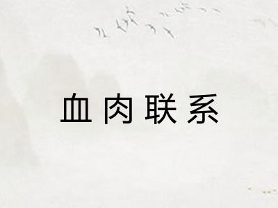 血肉联系 血肉联系