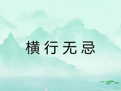 横行无忌 横行无忌