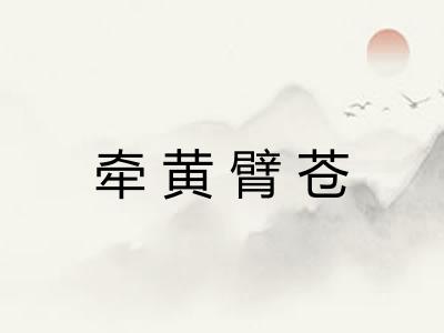 牵黄臂苍