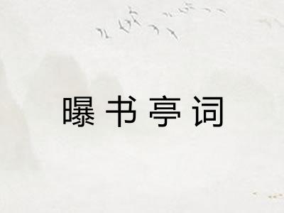 曝书亭词 曝书亭词