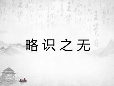 略识之无 略识之无