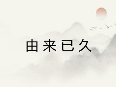 由来已久 由来已久