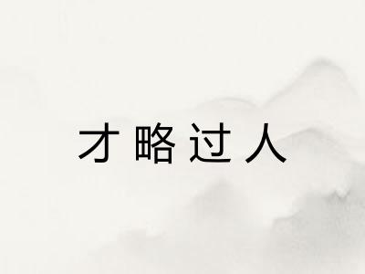 才略过人 才略过人