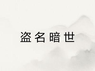 盗名暗世