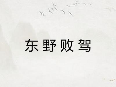 东野败驾 东野败驾