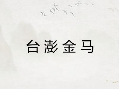 台澎金马 台澎金马