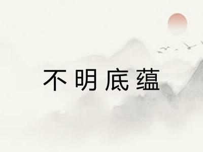 不明底蕴