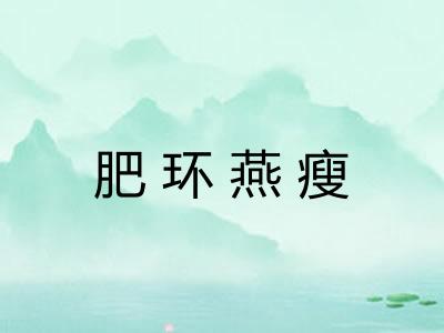 肥环燕瘦 肥环燕瘦