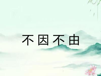 不因不由
