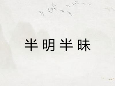半明半昧