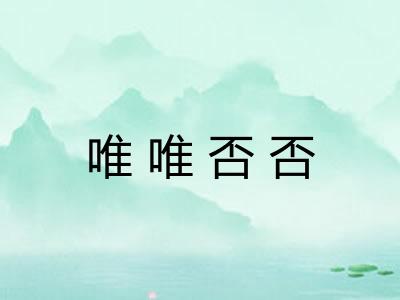 唯唯否否 唯唯否否