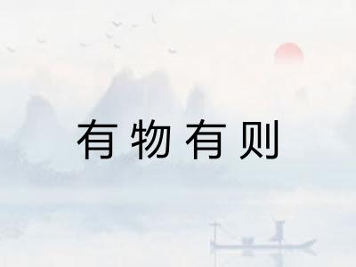 有物有则