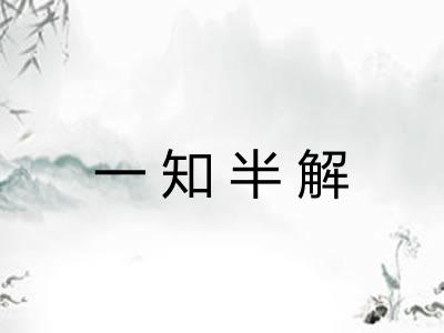 一知半解 一知半解