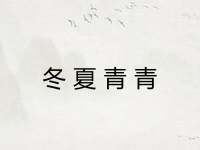 冬夏青青 冬夏青青