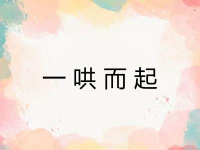 一哄而起 一哄而起