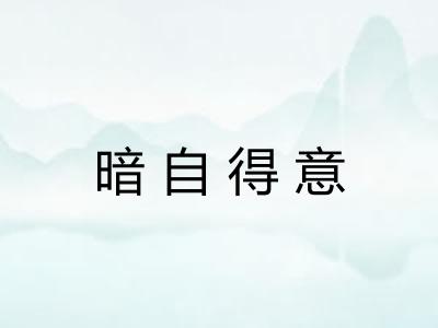 暗自得意 暗自得意